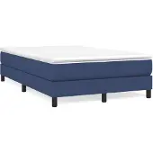 vidaXL Boxspring met matras stof blauw 120x200 cm