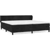 vidaXL Boxspring met matras fluweel zwart 200x200 cm