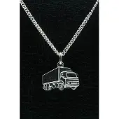 MOOYE ® - Collectie Zilveren Vrachtwagen ketting hanger