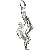 MOOYE ® - Collectie Zilveren Basketballer kettinghanger - dubbel