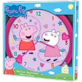 Astley Baker Davies Wandklok, donkerroze - Peppa Pig