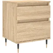 vidaXL Nachtkastje 40x35x50 cm bewerkt hout sonoma eikenkleurig