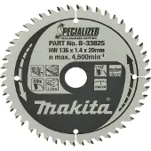 Makita Cirkelzaagblad voor Laminaat | Specialized | Ø 136mm Asgat 20mm 48T - B-33825