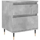 vidaXL Nachtkastje 40x35x50 cm bewerkt hout betongrijs