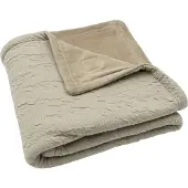 Jollein - Deken Wieg 75x100cm - Wiegdeken, Wiegdekentje, Dekentje Baby - Soft Waves - Olive Green/Velvet