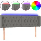 vidaXL Hoofdbord LED 147x16x78/88 cm stof donkergrijs