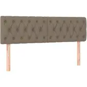 vidaXL Hoofdborden 160x7x78/88 cm stof taupe