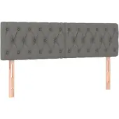vidaXL Hoofdborden 144x7x78/88 cm stof donkergrijs