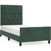 vidaXL Bedframe zonder matras 100x200 cm fluweel donkergroen