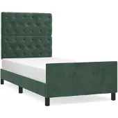 vidaXL Bedframe zonder matras 80x200 cm fluweel donkergroen