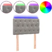 vidaXL Hoofdbord LED 80x7x78/88 cm fluweel lichtgrijs