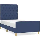 vidaXL Bedframe zonder matras 80x200 cm stof blauw