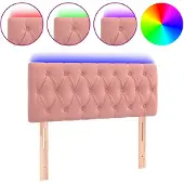 vidaXL Hoofdbord LED 100x7x78/88 cm fluweel roze
