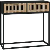 vidaXL Wandtafel 80x30x75 cm bewerkt hout en ijzer zwart