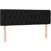 vidaXL Hoofdborden 144x7x78/88 cm stof zwart