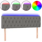 vidaXL Hoofdbord LED 144x7x78/88 cm stof donkergrijs