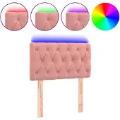 vidaXL Hoofdbord LED 80x7x78/88 cm fluweel roze