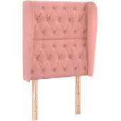 vidaXL Hoofdbord met randen 83x23x118/128 cm fluweel roze