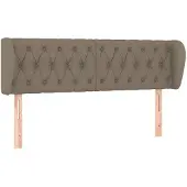 vidaXL Hoofdbord met randen 163x23x78/88 cm stof taupe