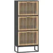 vidaXL Schoenenkast 52x25x120 cm bewerkt hout zwart