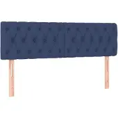 vidaXL Hoofdborden 144x7x78/88 cm stof blauw