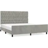 vidaXL Bedframe met hoofdeinde fluweel lichtgrijs 180x200 cm