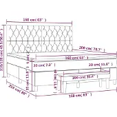 vidaXL Boxspring met matras stof taupe 160x200 cm