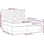 vidaXL Boxspring met matras stof taupe 160x200 cm