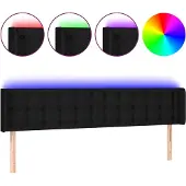 vidaXL Hoofdbord LED 183x16x78/88 cm stof zwart