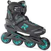 Roces Icon 80 Dames Inline Skates - 4x80mm - Fitness - Beginners - Zwart/Blauw - Maat 38