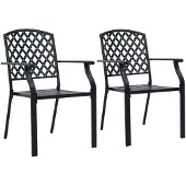 vidaXL Tuinstoelen stapelbaar 2 st staal antraciet