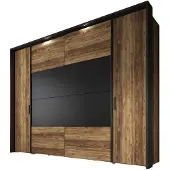 Meubella Kledingkast zwart eiken 279x61x214 Garderobekast