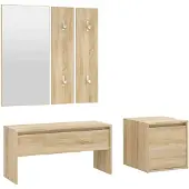 vidaXL Garderobe set bewerkt hout sonoma eikenkleurig