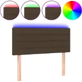 vidaXL Hoofdbord LED 90x5x78/88 cm stof donkerbruin