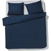 HEMA Dekbedovertrek 200x200/220cm zacht katoen donkerblauw (blauw)