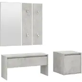 vidaXL Garderobe set bewerkt hout betongrijs
