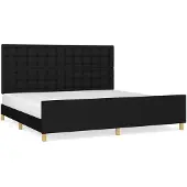 vidaXL Bedframe zonder matras stof zwart 200x200 cm