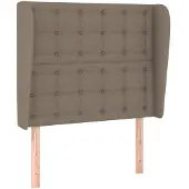 vidaXL Hoofdbord met randen 83x23x118/128 cm stof taupe