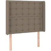 vidaXL Hoofdbord met randen 93x16x118/128 cm stof taupe