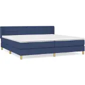 vidaXL Boxspring met matras stof blauw 160x200 cm