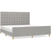 vidaXL Bedframe zonder matras stof lichtgrijs 160x200 cm
