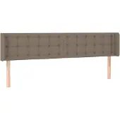 vidaXL Hoofdbord met randen 183x16x78/88 cm stof taupe