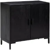 vidaXL Dressoir 75x35x70 cm massief grenenhout zwart