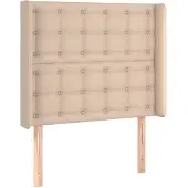 vidaXL Hoofdbord met randen 103x16x118/128cm kunstleer cappuccinokleur