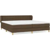 vidaXL Boxspring met matras stof donkerbruin 200x200 cm