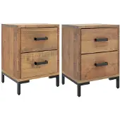 vidaXL Nachtkastjes 2 st 36x30x45 cm massief grenenhout