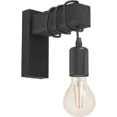 Eglo Townshend Wandlamp - E27 - 21,5 cm - Hout - Zwart