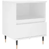 vidaXL Nachtkastje 40x35x50 cm bewerkt hout wit