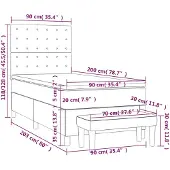 vidaXL Boxspring met matras stof crèmekleurig 90x200 cm
