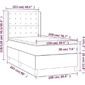 vidaXL Boxspring met matras kunstleer crèmekleurig 100x200 cm